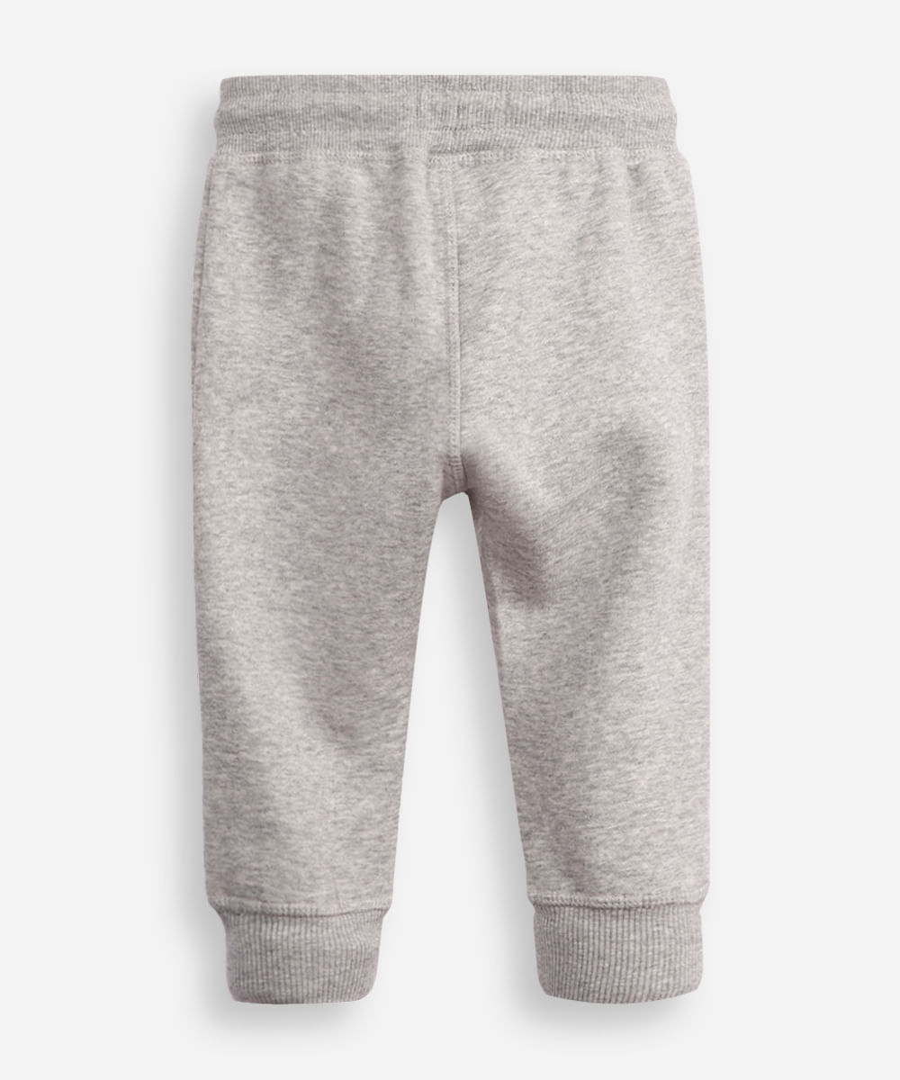 calça de moletom infantil com cordão cinza