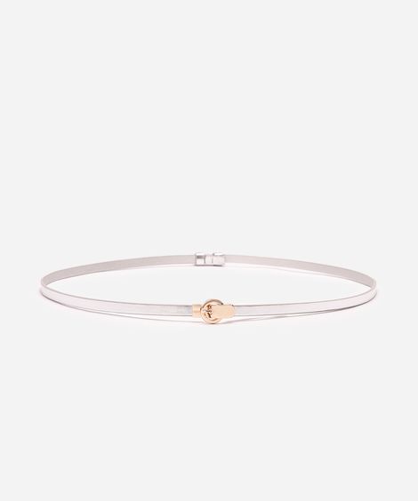 cinto skinny fivela redonda bff prateado