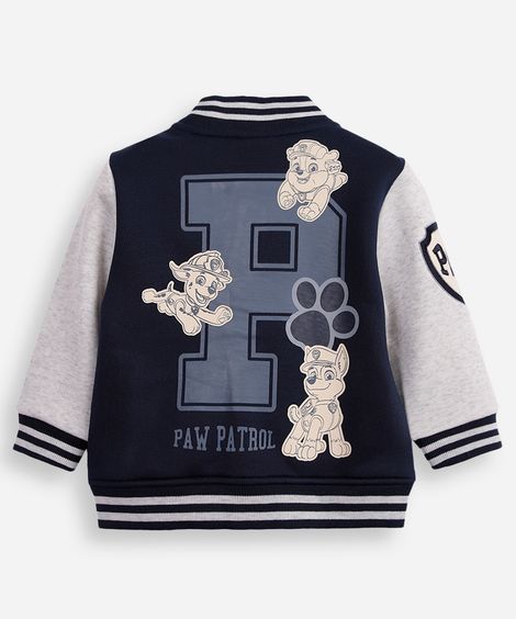 jaqueta bomber infantil de moletom patrulha canina azul