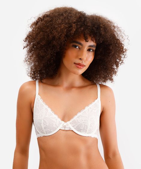 kit de 2 sutiãs meia taça sem bojo renda floral colorido