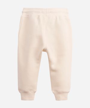 calça de moletom infantil com cordão bege