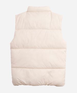 colete puffer infantil alongado bege