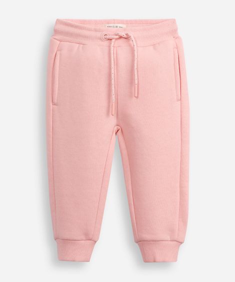 calça jogger infantil de moletom rosa