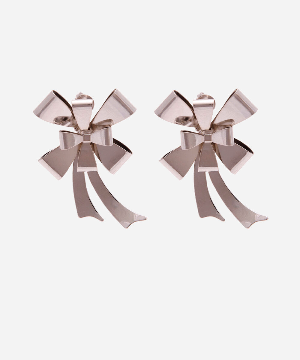 brinco feminino laço mindset lo de lui prateado