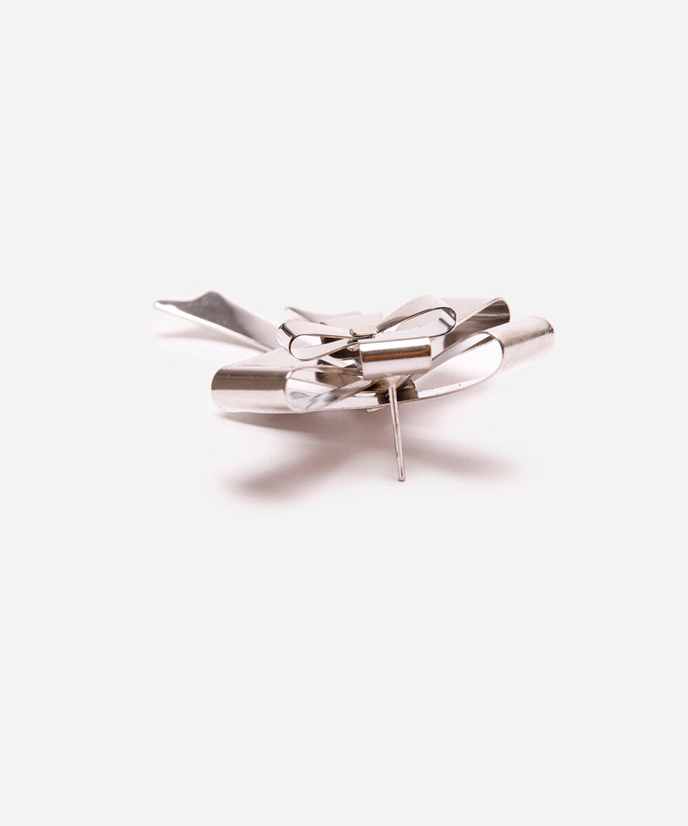 brinco feminino laço mindset lo de lui prateado