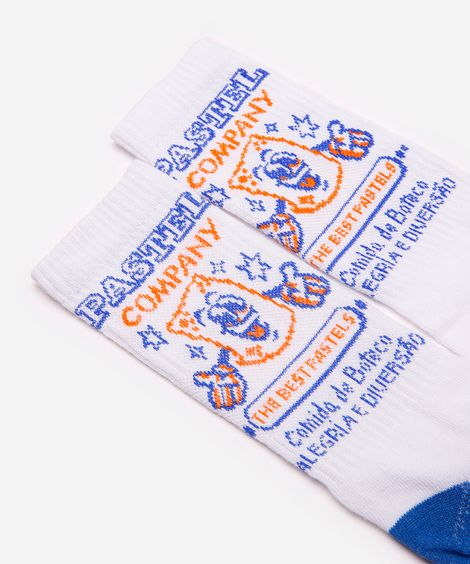 meia cano longo pastel branca