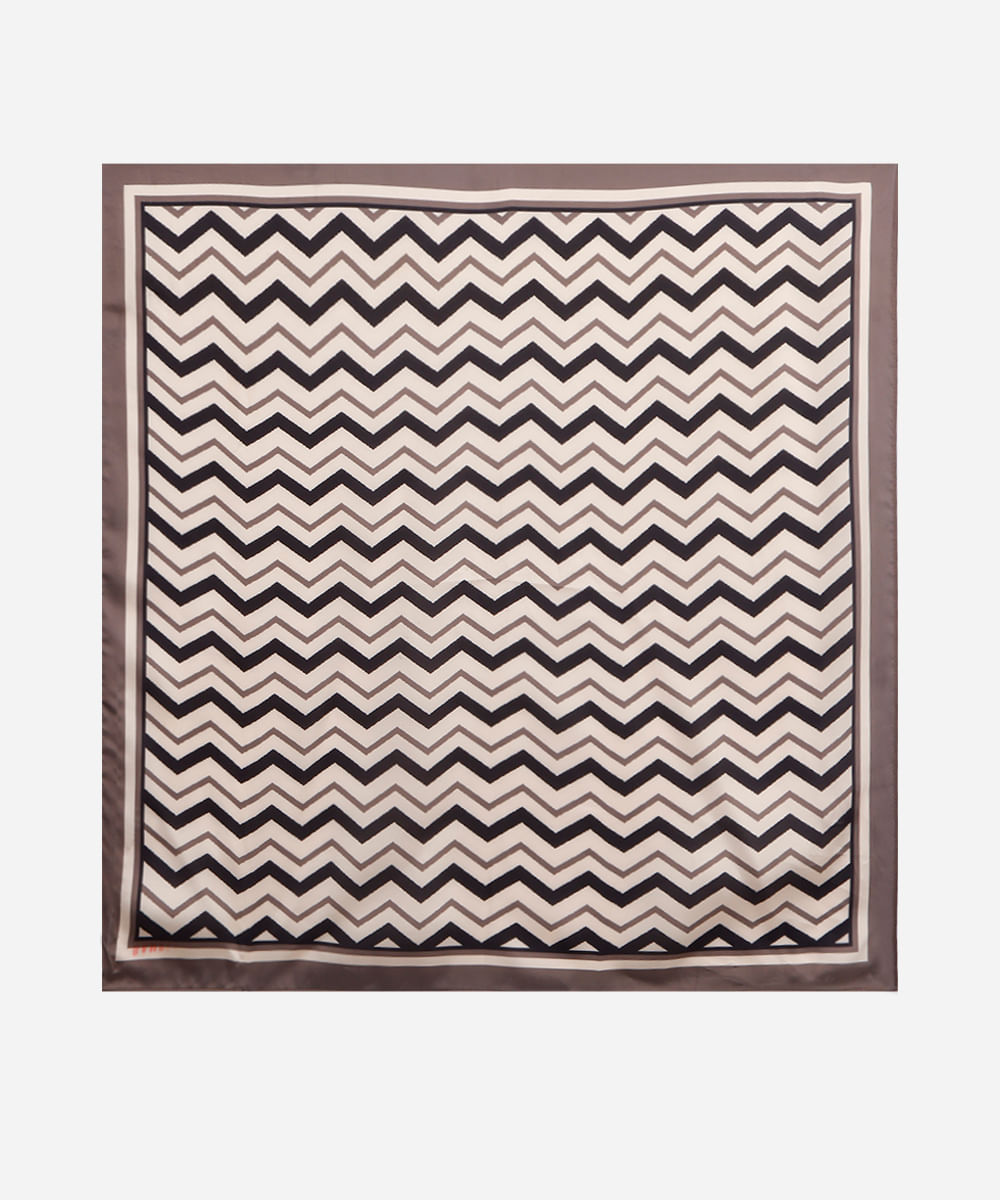 lenço feminino acetinado chevron bege