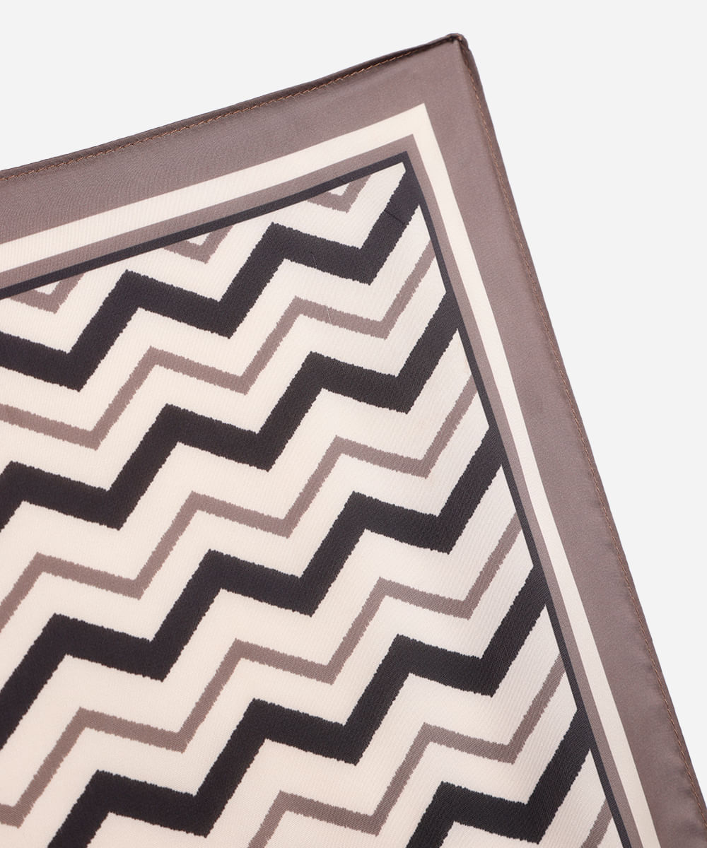lenço feminino acetinado chevron bege