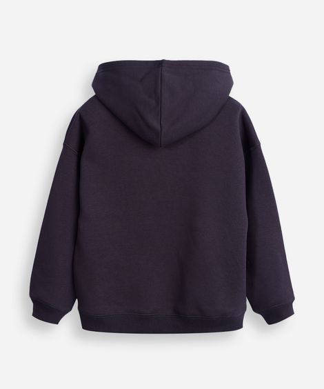 blusão oversized infantil de moletom com capuz cinza
