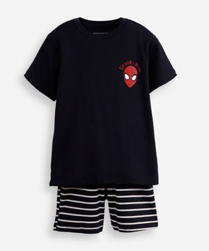 pijama curto infantil homem aranha azul