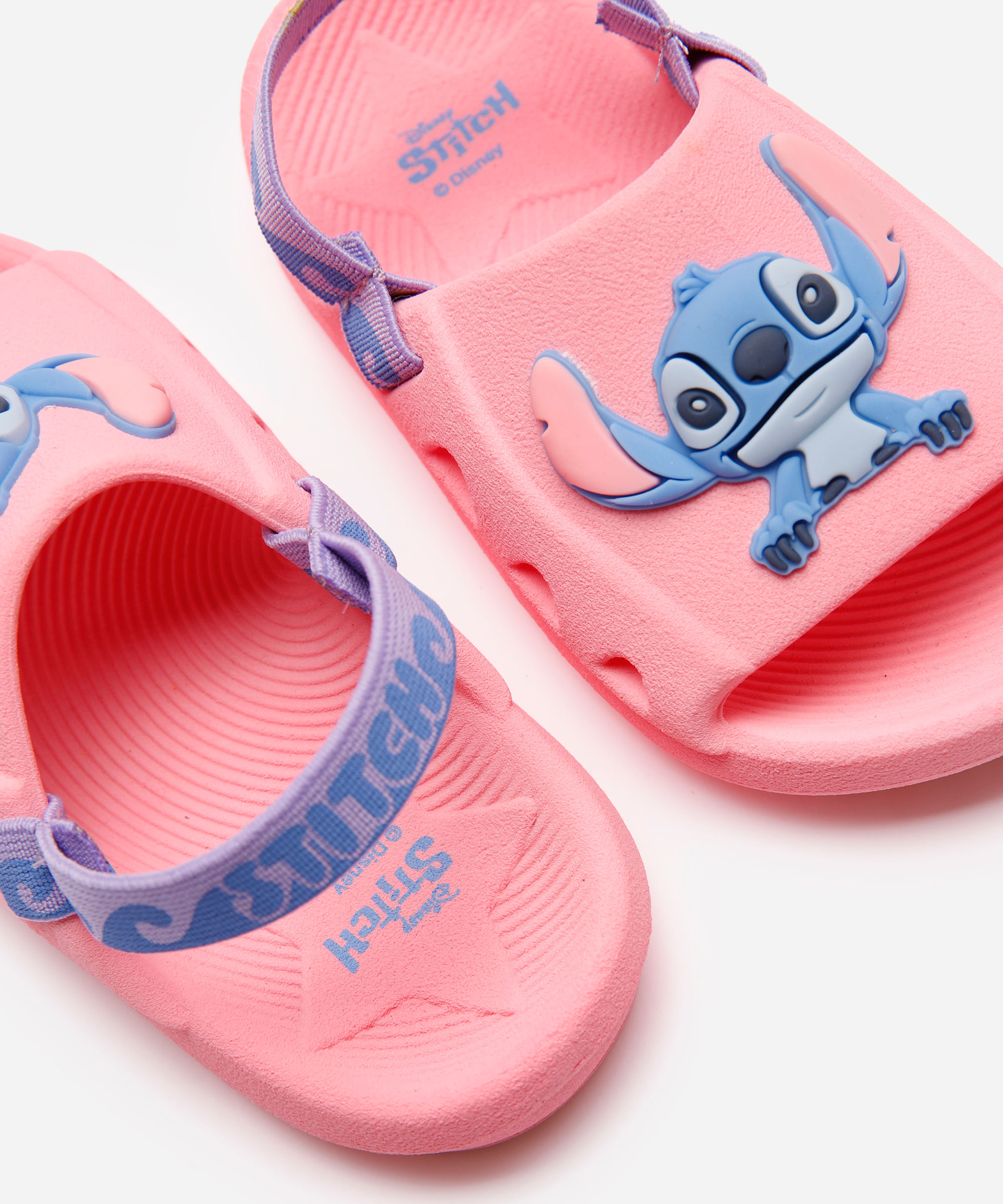 sandália infantil lilo e stitch com elástico azul - rosa
