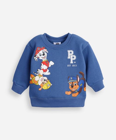 blusão de moletom infantil patrulha canina azul