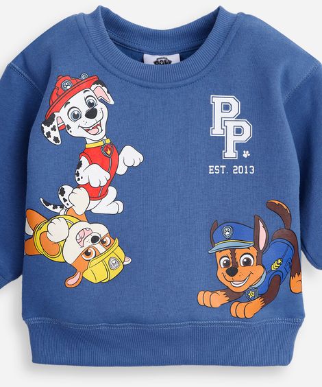 blusão de moletom infantil patrulha canina azul