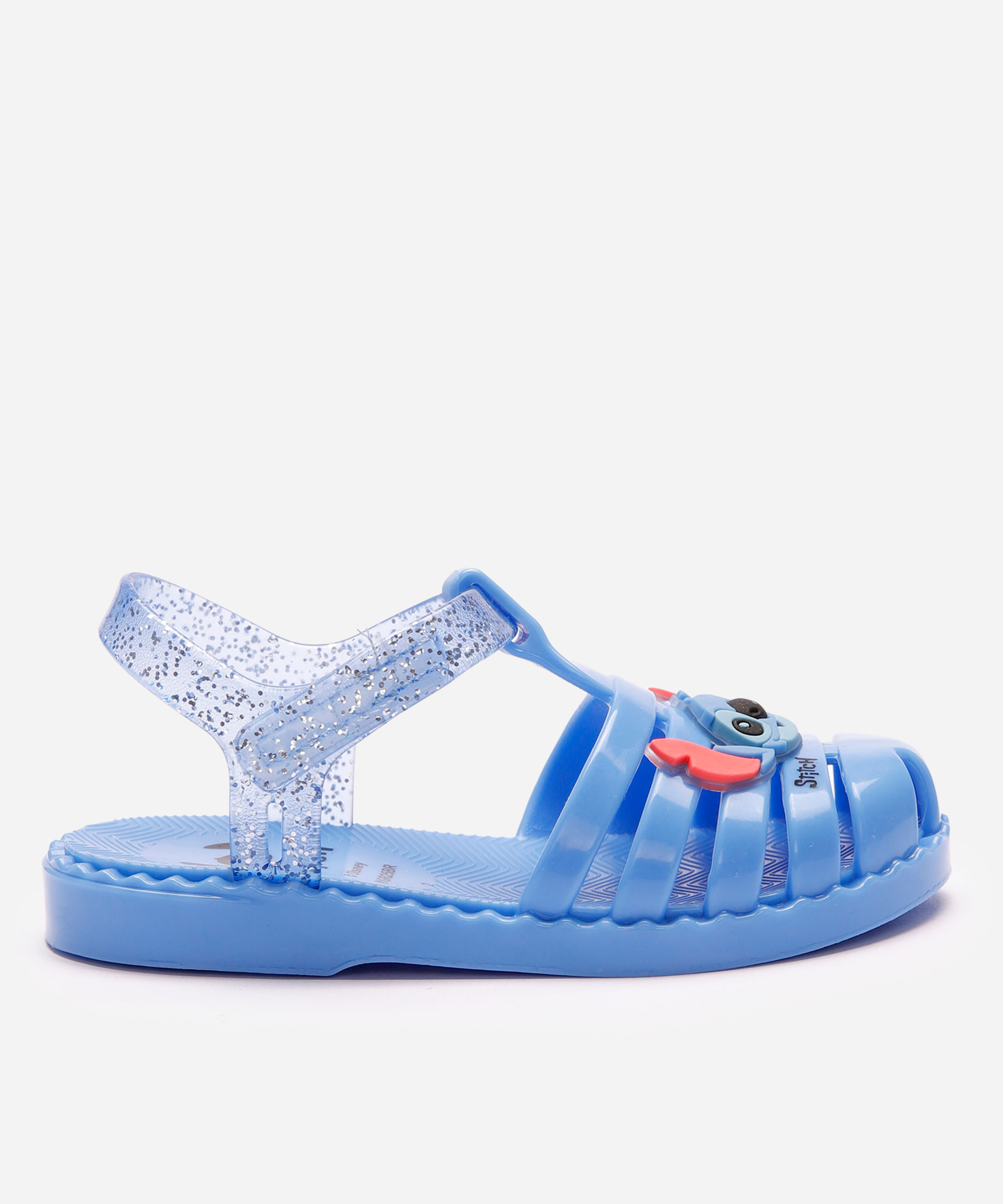 sandália fechada infantil stitch com brilho azul