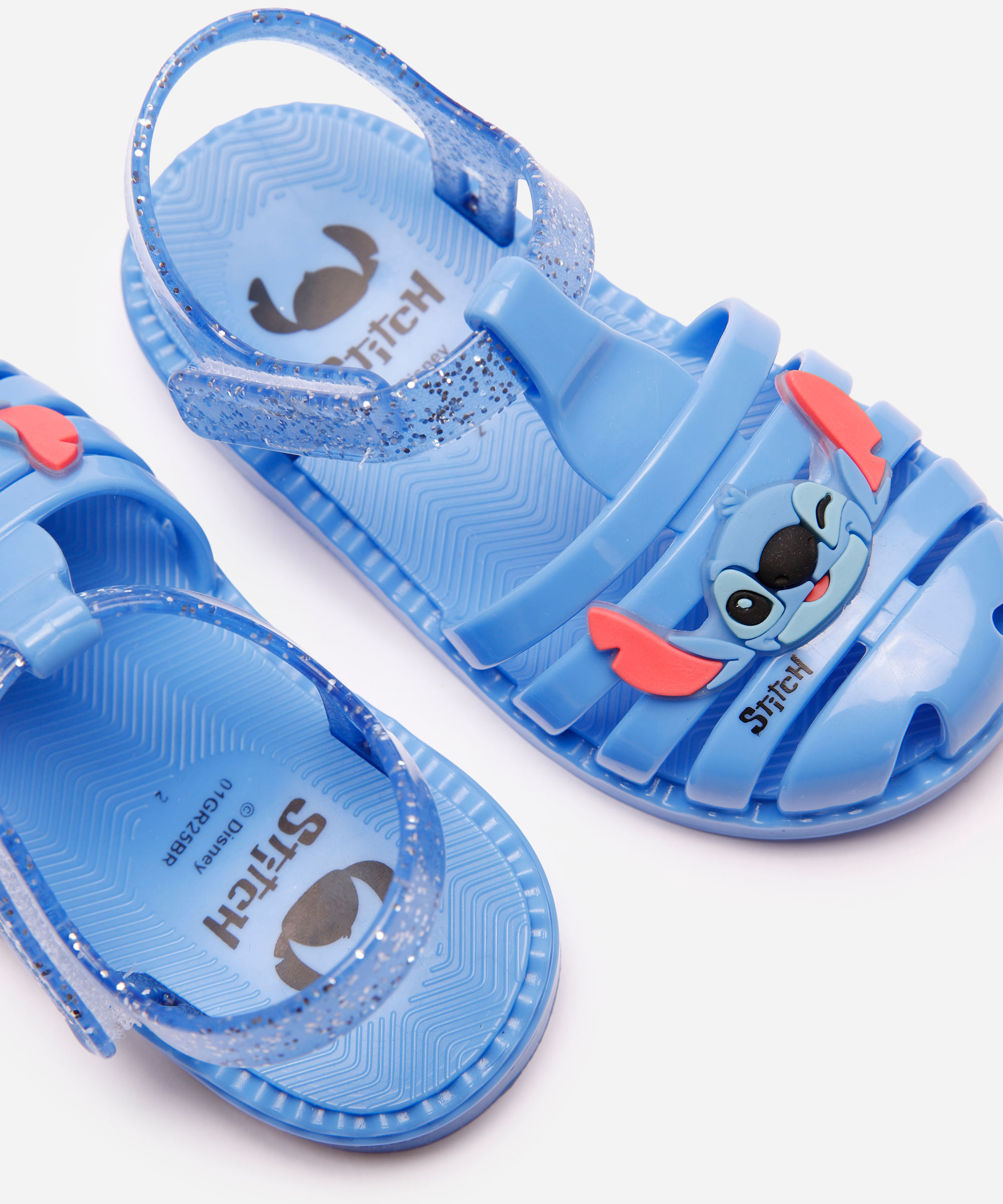 sandália fechada infantil stitch com brilho azul