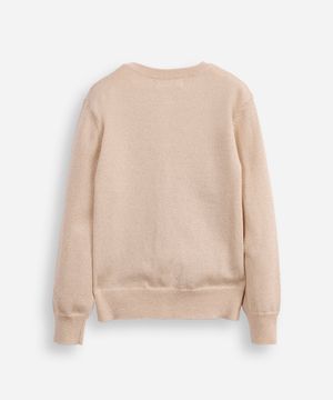 cardigan de tricot infantil com lurex dourado
