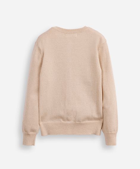 cardigan de tricot infantil com lurex dourado