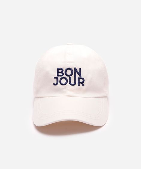 boné de sarja aba curva bonjour branco