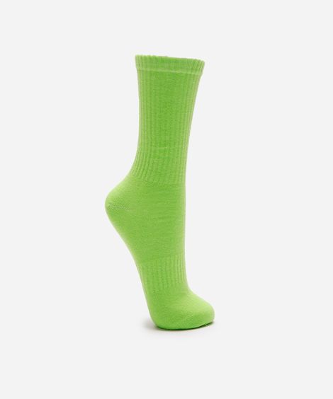 meia cano longo canelada verde