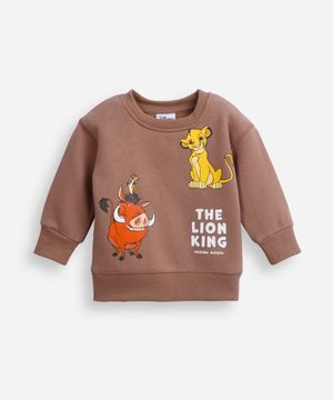 blusão de moletom infantil o rei leão marrom