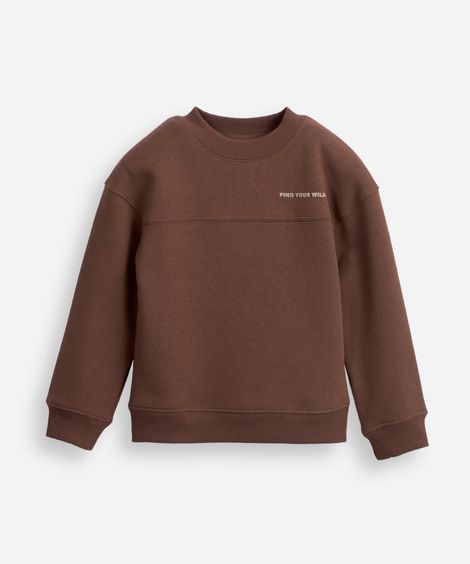 blusão de moletom infantil find your wild marrom