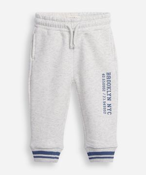 calça jogger de moletom infantil cinza
