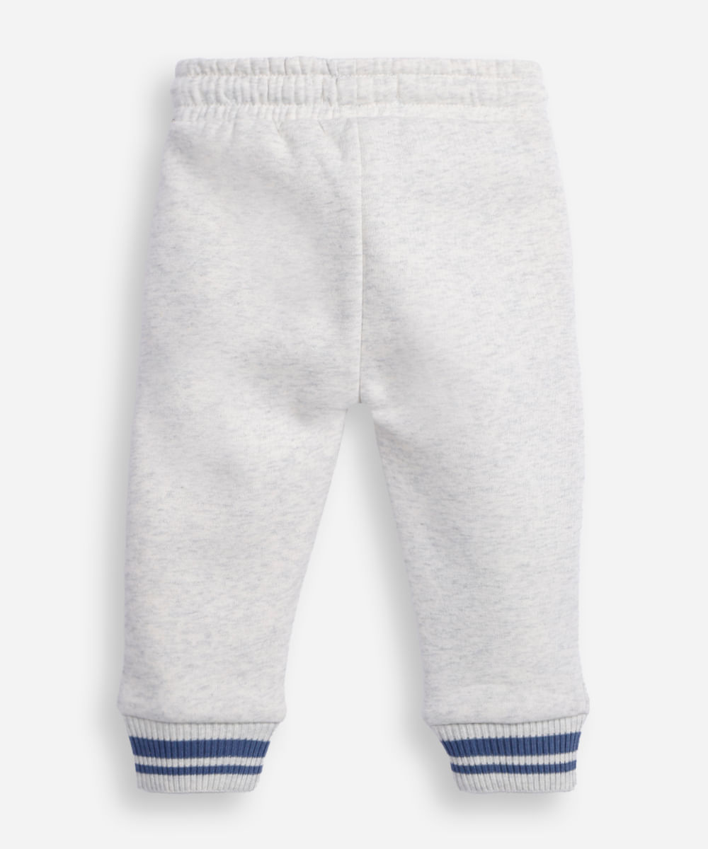 calça jogger de moletom infantil cinza