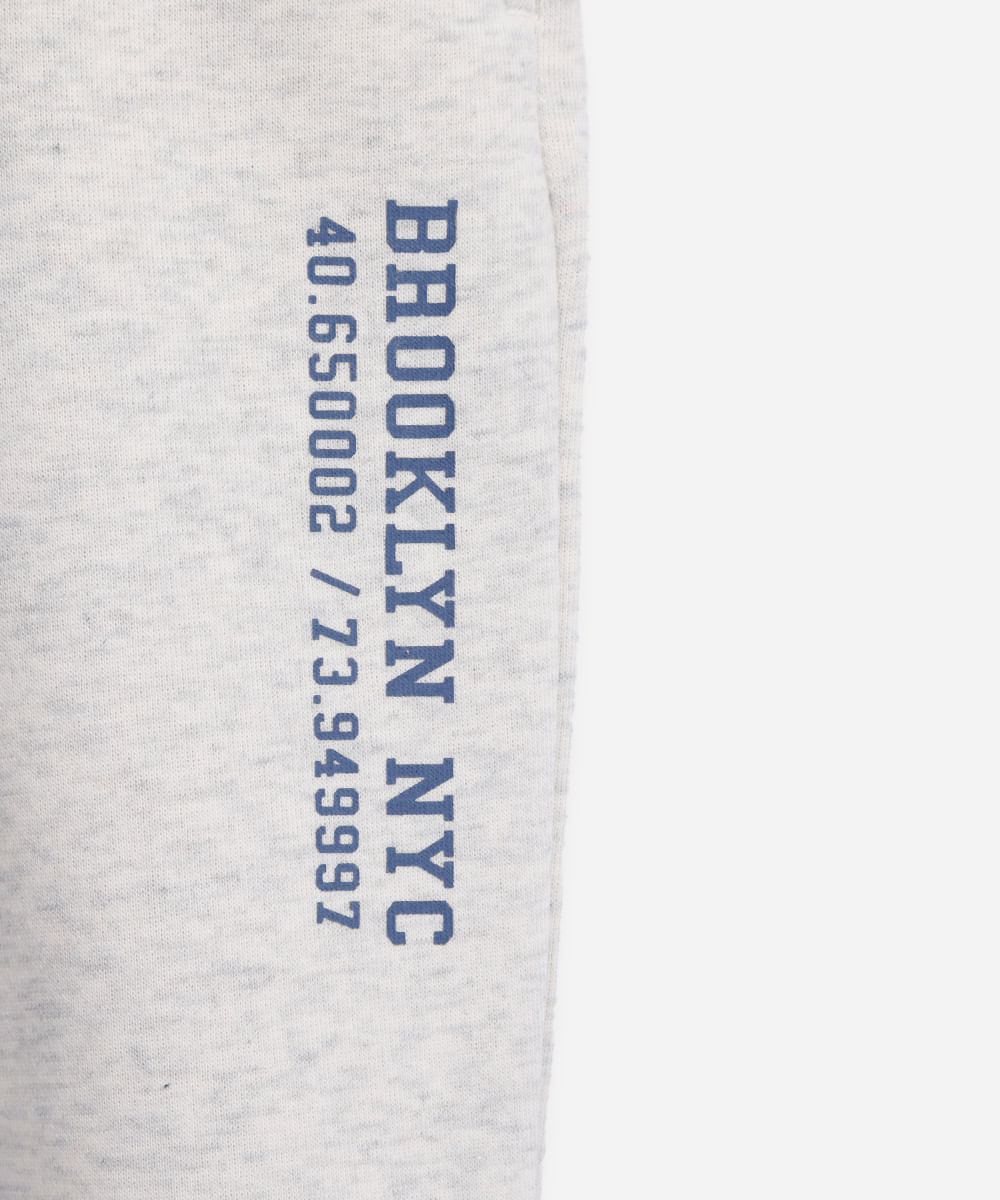 calça jogger de moletom infantil cinza