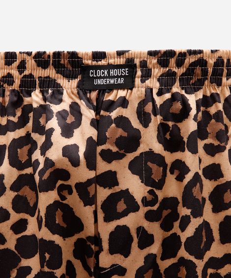 samba canção de algodão animal print marrom