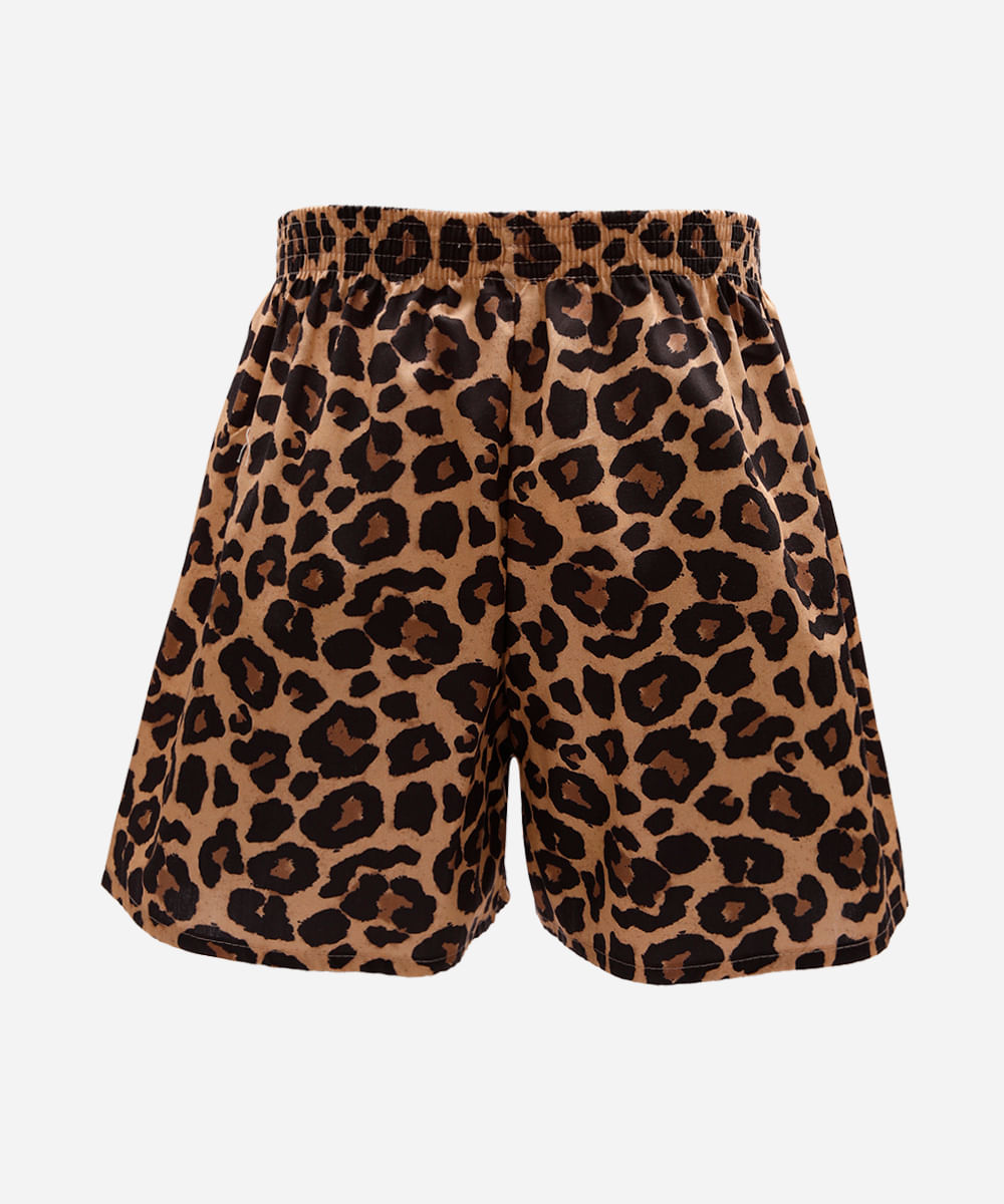 samba canção de algodão animal print marrom