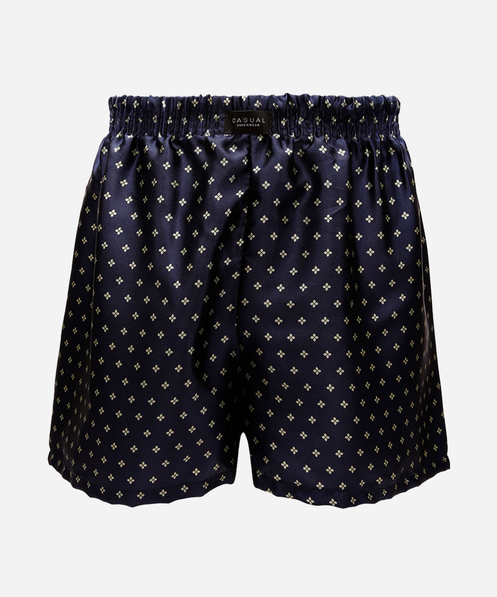 cueca samba canção acetinada geométrica azul