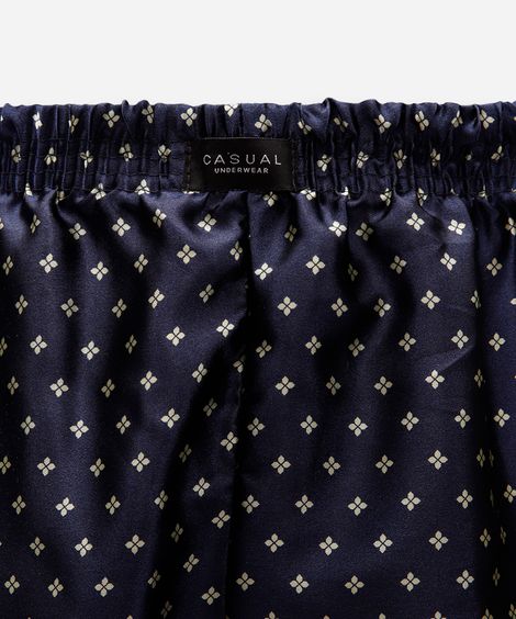 cueca samba canção acetinada geométrica azul