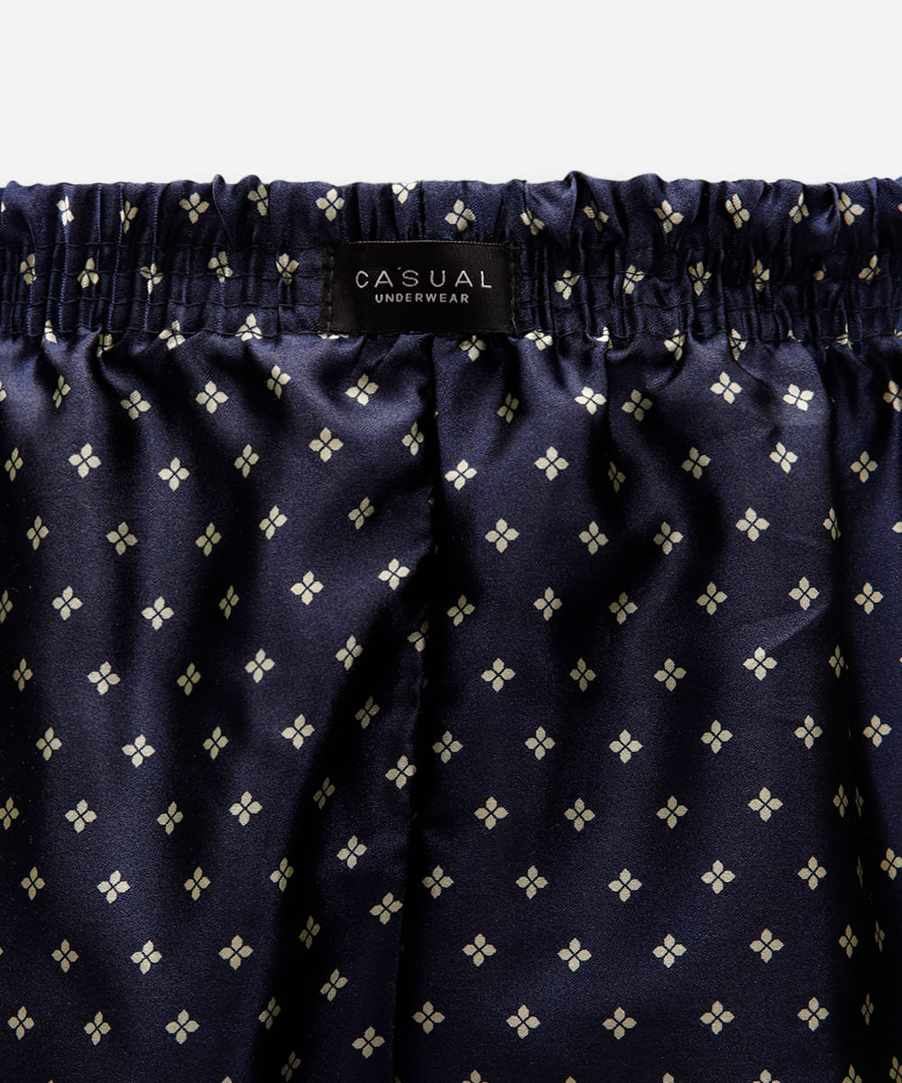 cueca samba canção acetinada geométrica azul