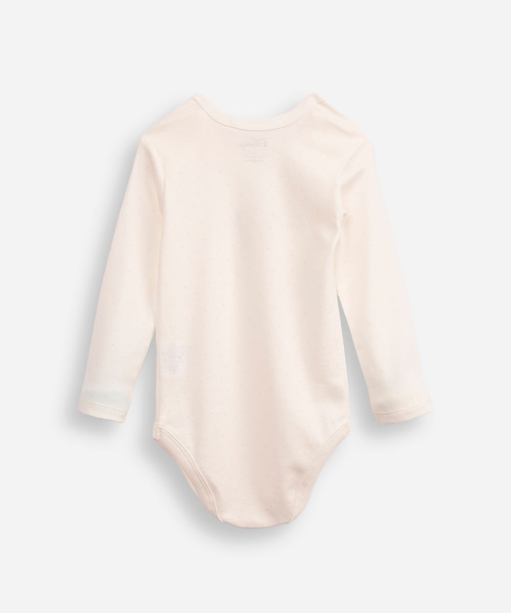 body infantil de algodão minnie poá off white