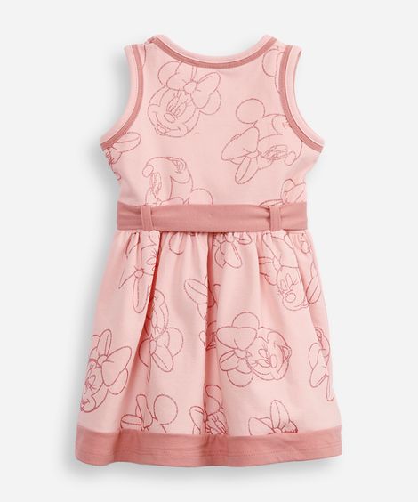 vestido de algodão infantil minnie rosa