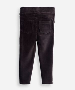 calça legging infantil de veludo texturizada cinza