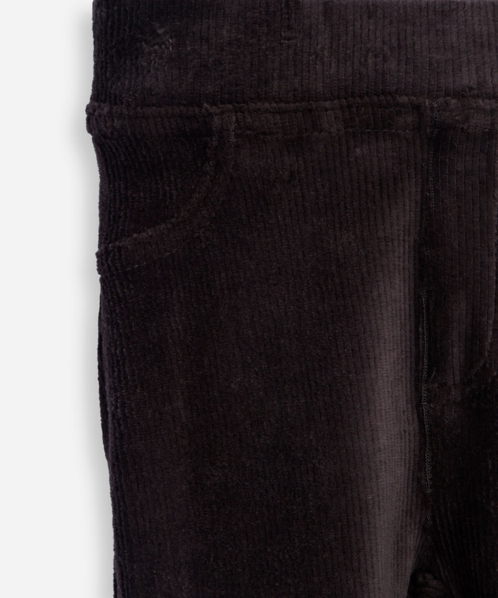 calça legging infantil de veludo texturizada cinza