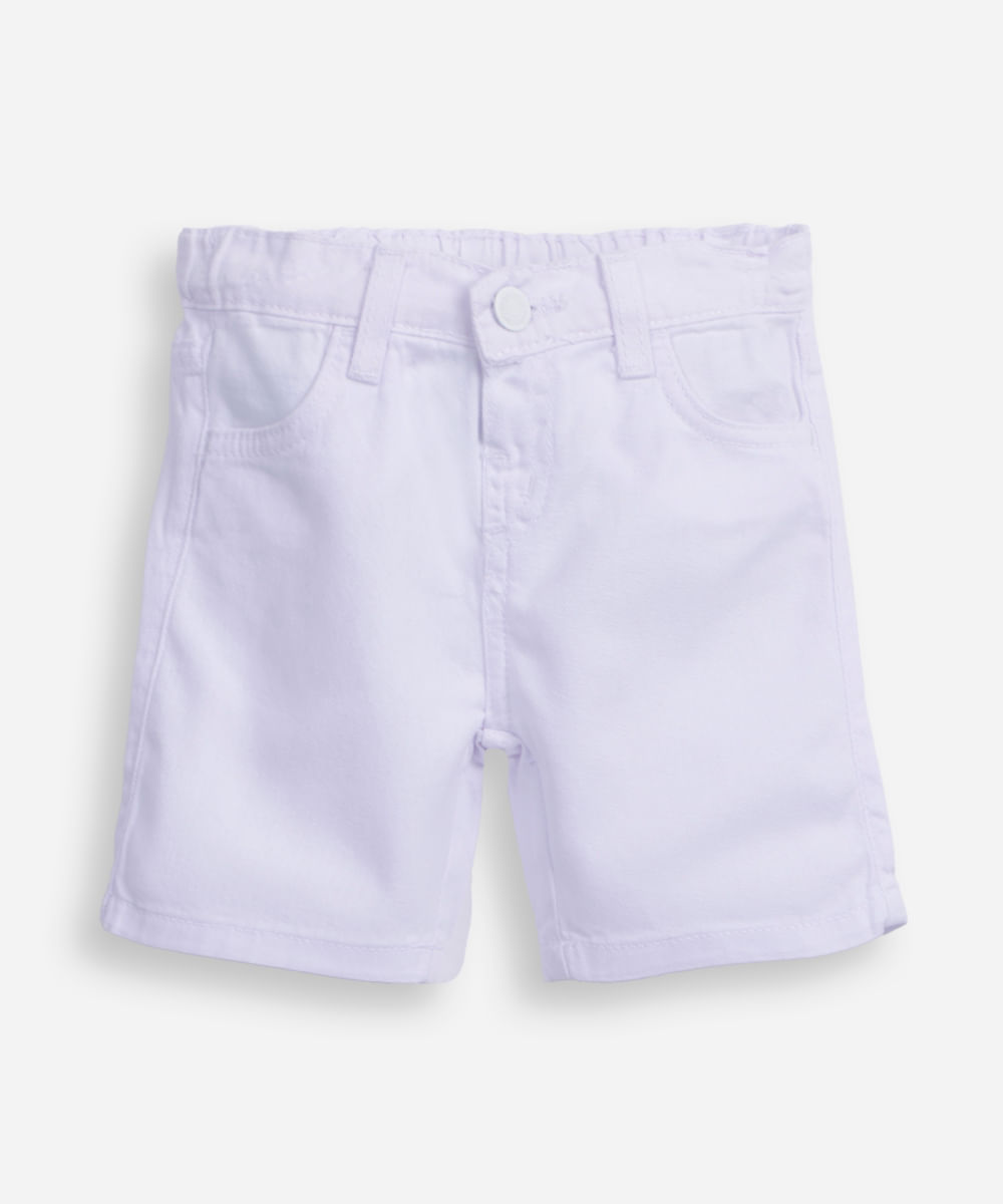 bermuda de sarja infantil com bolsos branca