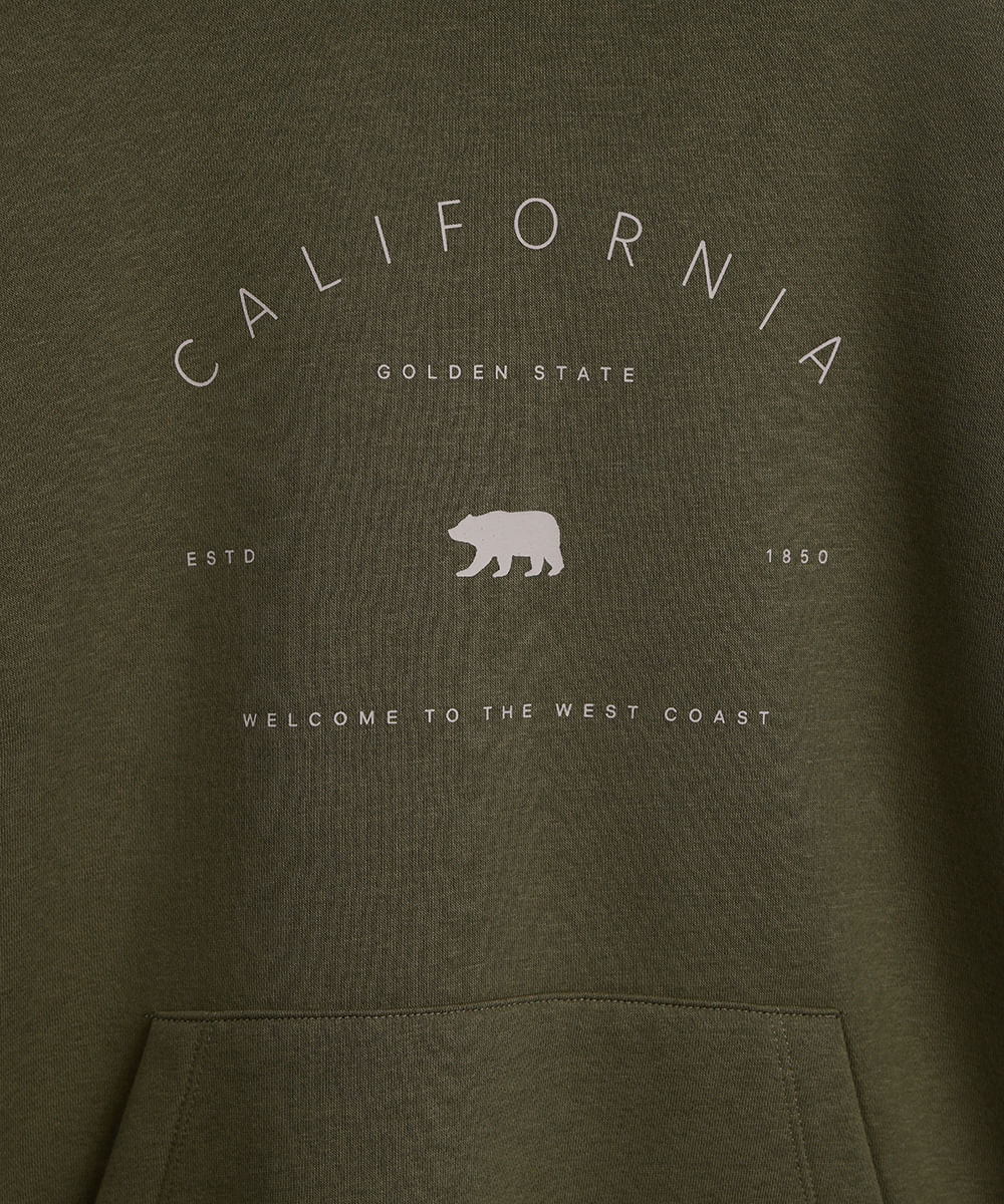 blusão de moletom juvenil com capuz california verde