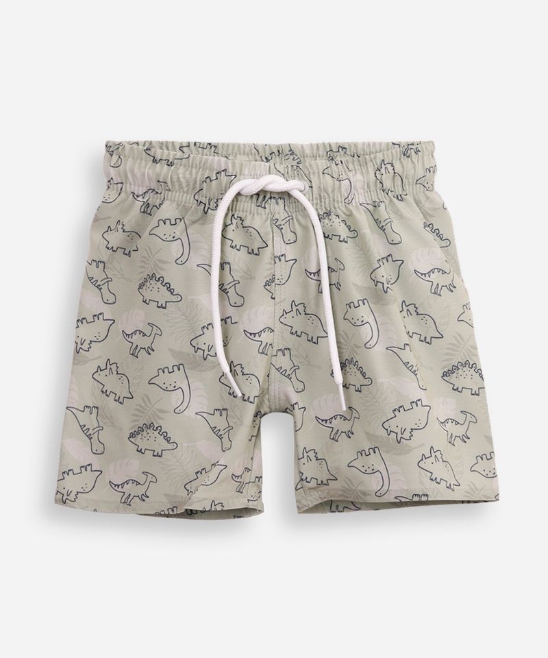 short boardshort infantil dinossauro verde