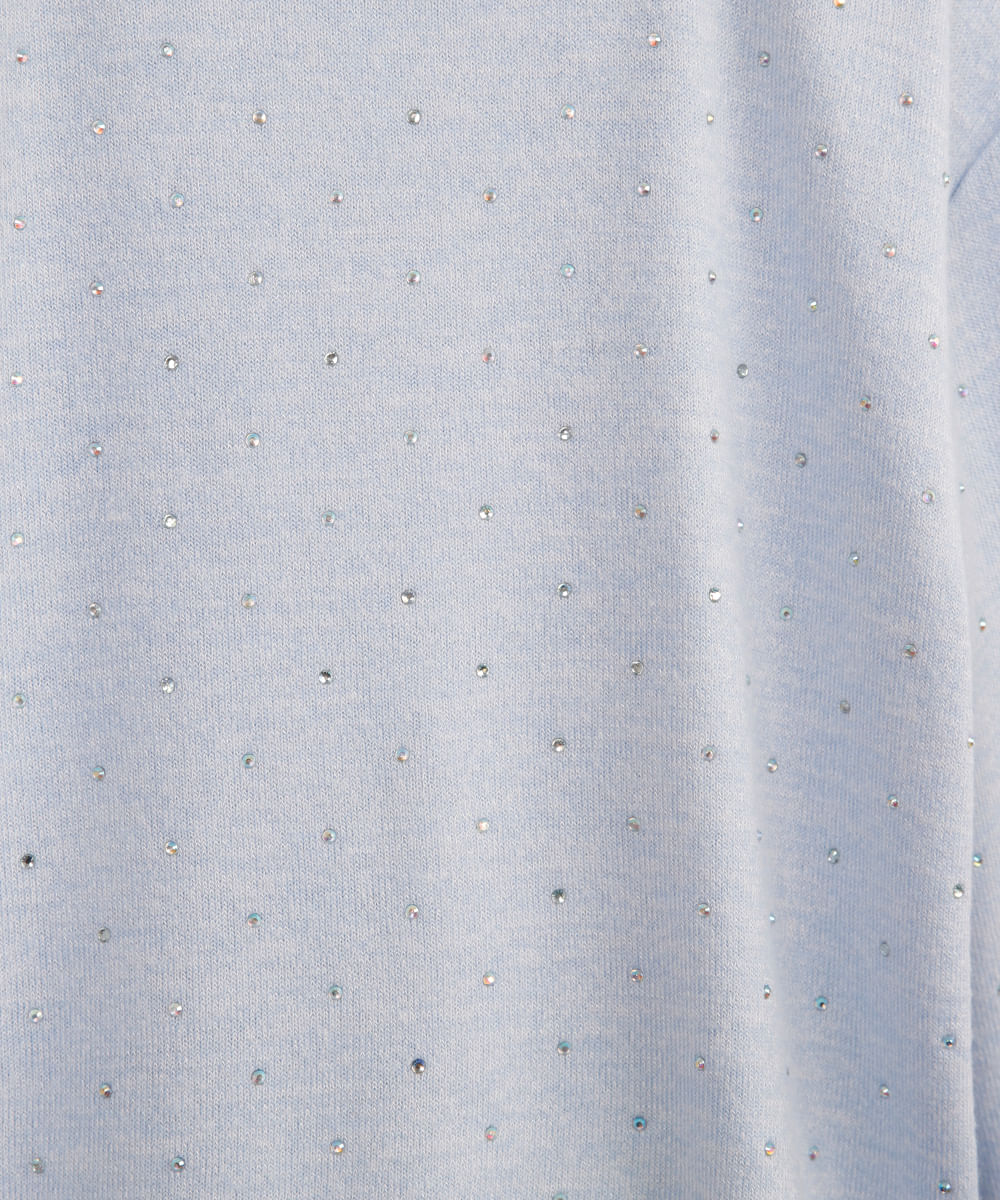 suéter de tricot infantil com strass azul