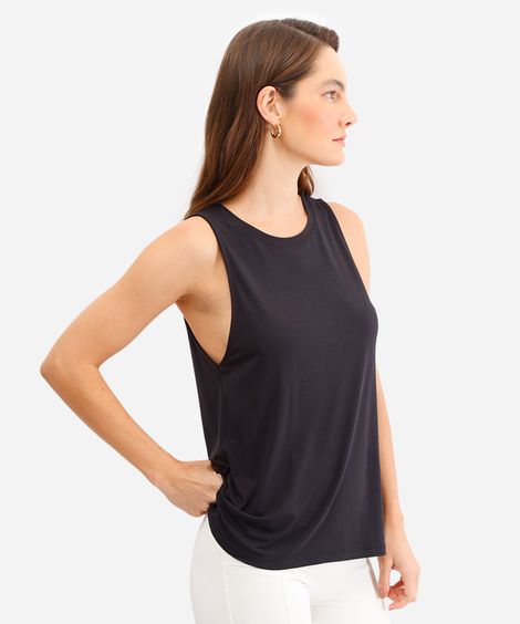 regata feminina de viscose esportiva preta