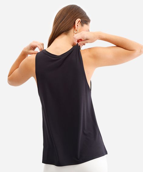 regata feminina de viscose esportiva preta