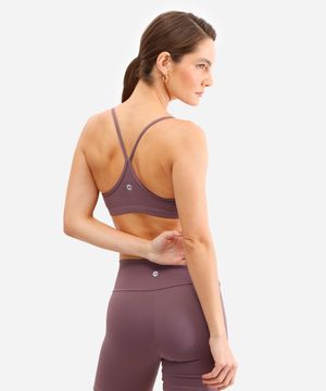 top alça fina bojo removível esportivo ace roxo