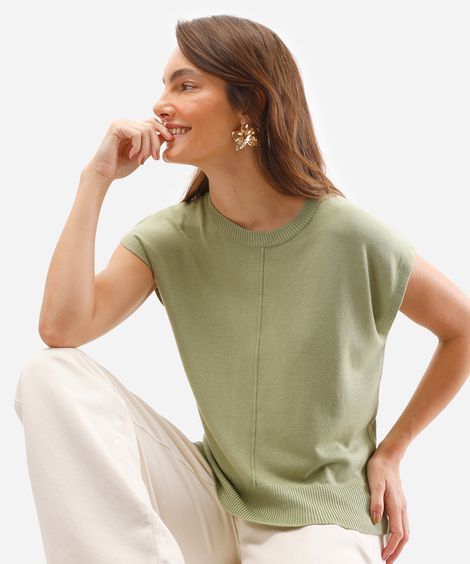 blusa feminina de tricot muscle tee verde