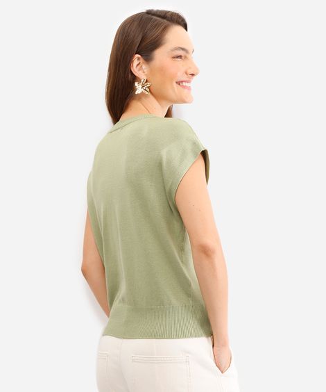 blusa feminina de tricot muscle tee verde