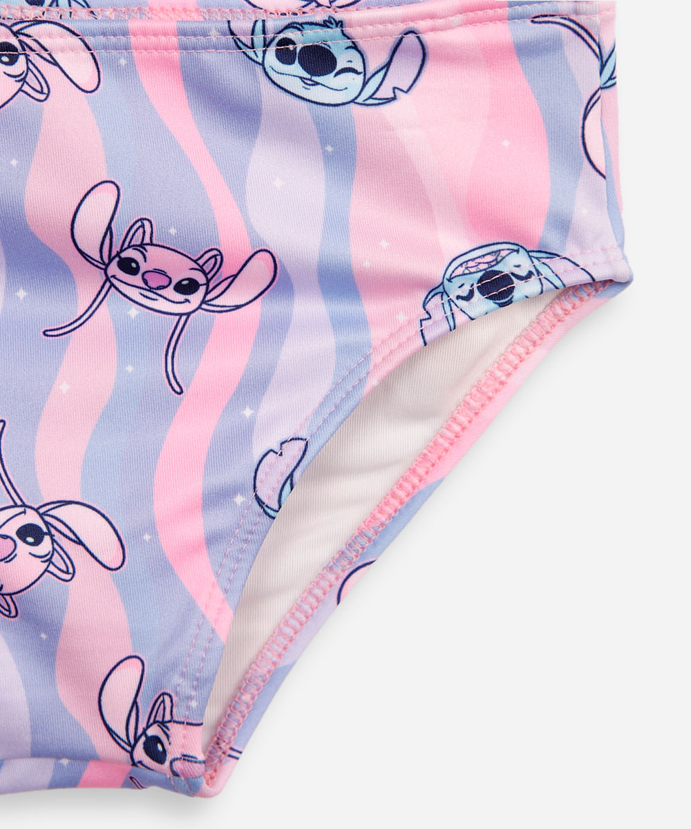 biquíni infantil com zíper stitch e angel colorido