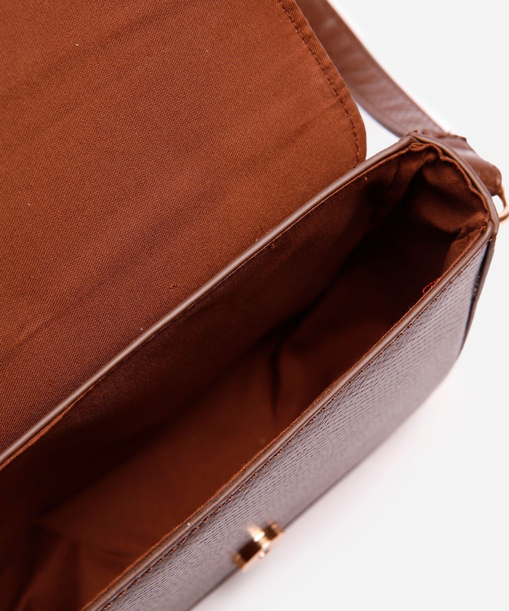 bolsa feminina transversal croco marrom