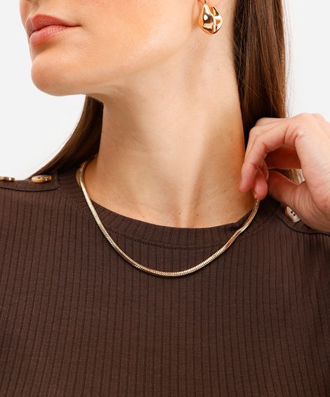 colar texturizado dourado