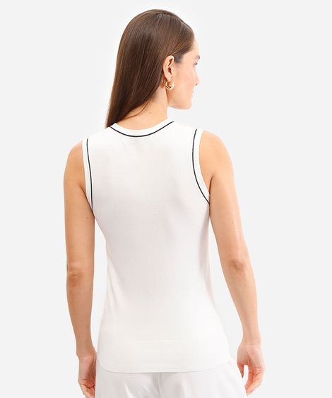 regata feminina de tricot  off white